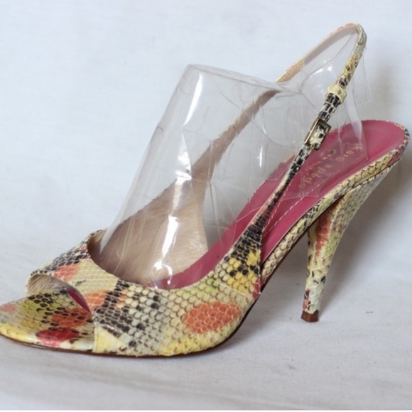 Kate Spade New York Womens Snakeskin Open Toe Stiletto Slingback Heels Sz 8 B - Picture 2 of 12